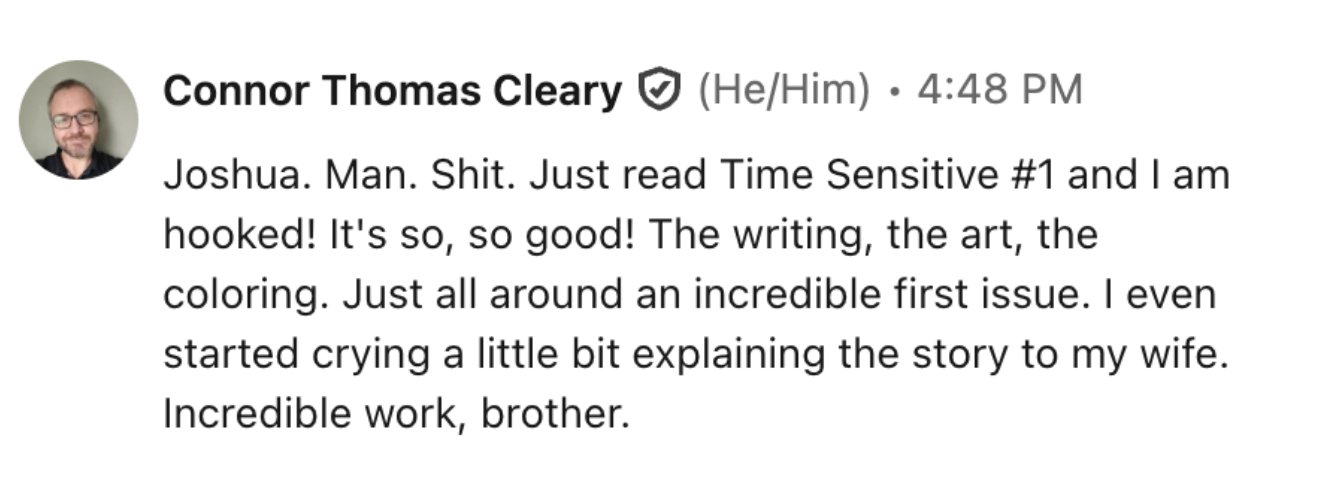 Reader comment about Time Sensitive #1